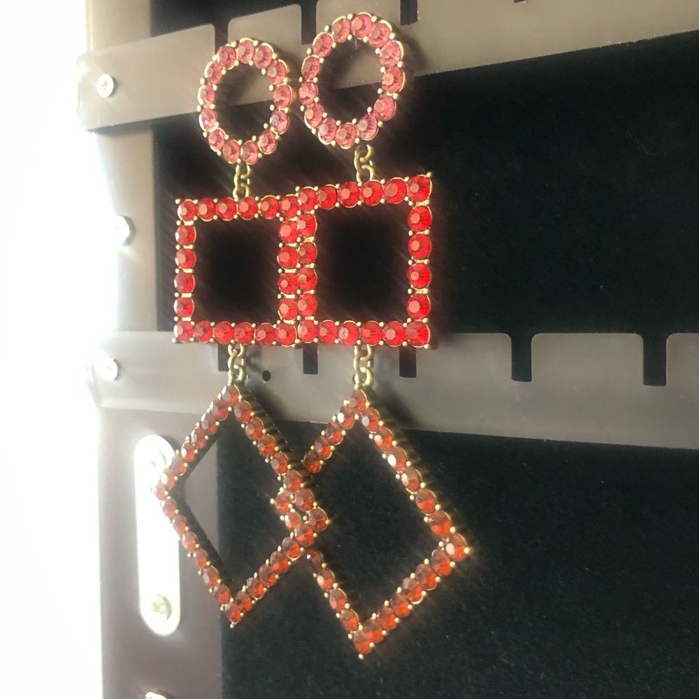 Bauble Bar Red Geometric Earrings